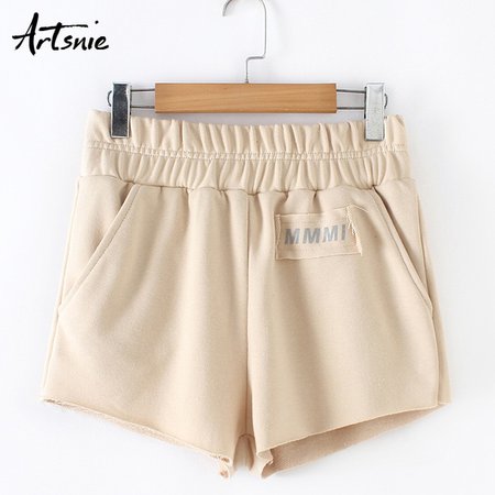 Artsnie Luminous Letter Casual Shorts