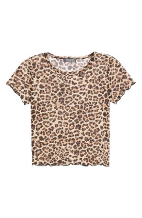 La La Land Creative Co Leopard Mesh T-Shirt  brown
