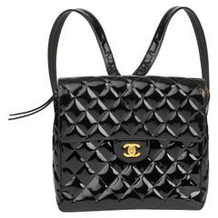 1995 Chanel Black Quilted Lambskin Vintage Classic Timeless Backpack For Sale at 1stdibs