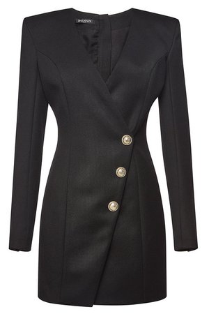 Balmain - Virgin Wool Mini Dress - black