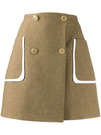 Fendi double-breasted Wrap Style Skirt - Farfetch