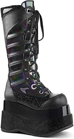 Amazon.com | Demonia BEAR-205 Women's Mid-Calf & Knee High Boots, Black, 12 | Knee-High
