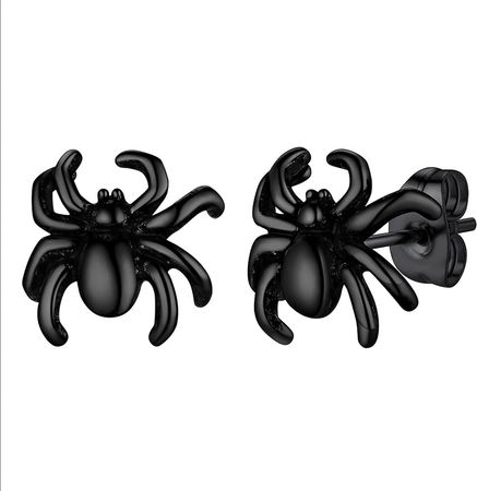 Amazon.com: Black Punk Spider Earrings for Men Stainless Steel Araneid Jewelry Ear Charms Birthday Gift for Boyfriend: Clothing, Shoes & Jewelry