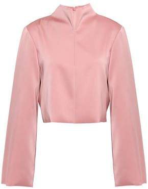Cropped Satin-crepe Top