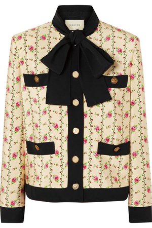 Gucci | Floral-print silk-marocain jacket | NET-A-PORTER.COM