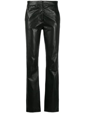 Shop black Federica Tosi high-waisted leather trousers with Express Delivery - Farfetch