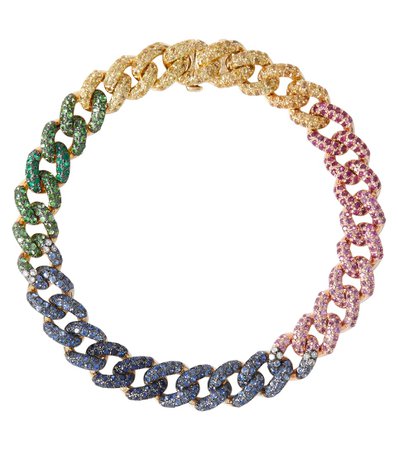 SHAY JEWELRY Rainbow Medium 18kt gold bracelet with gemstones