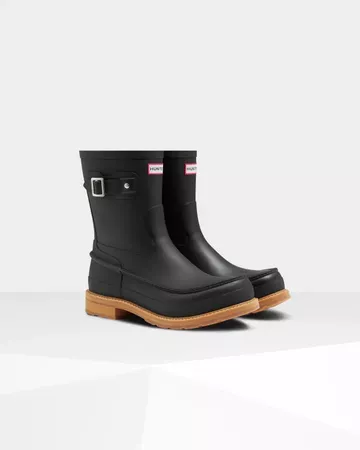 Men's Original Moc Toe Short Rain Boots: Black | Official Hunter Boots Store