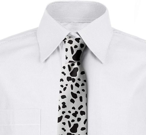 Lunarable Men's Tie, Minimalist Dalmatian Spots, 3.7", White Black at Amazon Men’s Clothing store