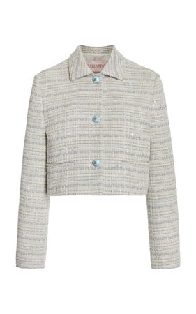 Collarless Cropped Tween Jacket By Valentino Garavani | Moda Operandi