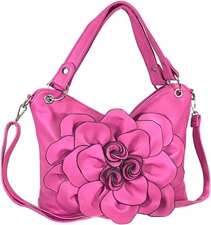 Amazon.com: Zzfab Big Flower Purse with Clasp Fushia : Clothing, Shoes & Jewelry