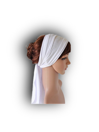 white head scarves accessories