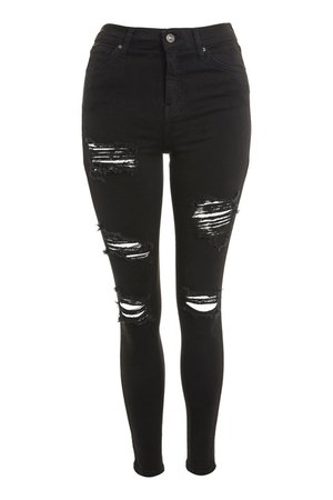 Washed Black Super Ripped Jamie Jeans - Topshop USA