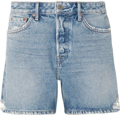 Jourdan Distressed Denim Shorts - Mid denim