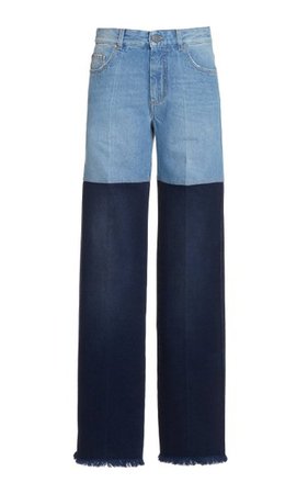 Two-Tone Rigid High-Rise Straight-Leg Jeans By Peter Do | Moda Operandi