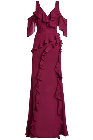 Floor Length Silk Gown with Ruffles Gr. FR 40