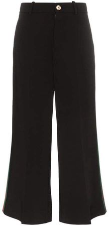 striped wide leg high-waisted trousers