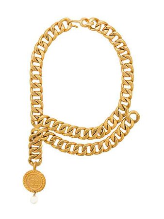 Chanel Vintage Chain Link Faux Pearl Choker - Farfetch