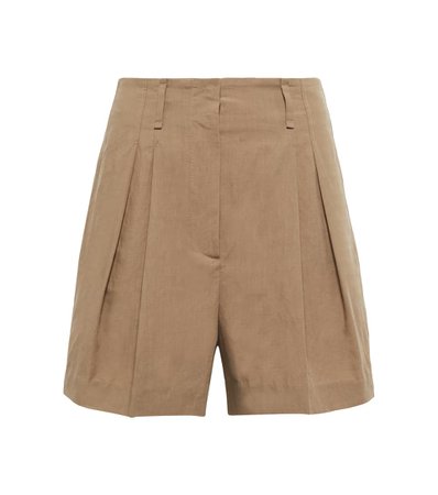 Brunello Cucinelli - Linen-blend high-waisted shorts | Mytheresa