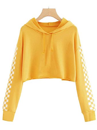 yellow kids croped hoodie