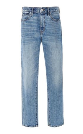 Virginia Cropped Mid-Rise Straight-Leg Jeans SLVRLAKE Denim's 'Virginia' jeans are cut from true blue den