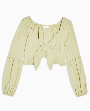 Topshop Textured Frill Blouse