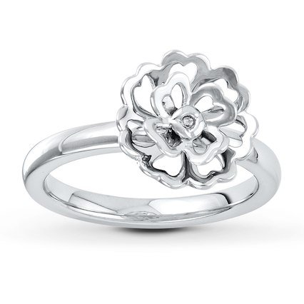 Kay - Stackable Flower Ring Sterling Silver