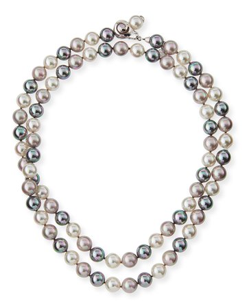 Majorica 34" Multihued Simulated Pearl Necklace