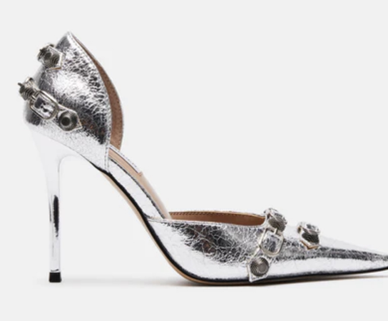 silver heel heels