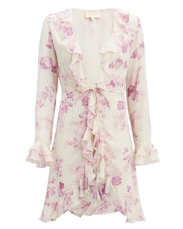 Lilac Floral Mini Cover-Up Dress
