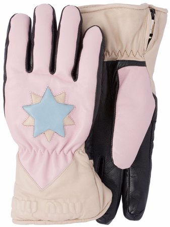 Shop Miu Miu star-patch panelled gloves with Express Delivery - FARFETCH