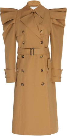 Michael Kors Collection Cotton-Twill Trench Coat Size: 2
