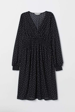 MAMA Dress with Smocking - Black