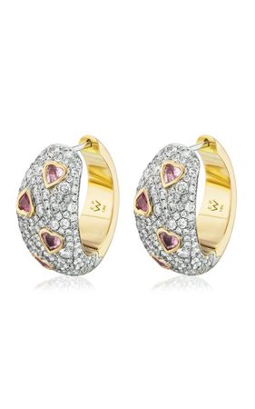 Sparkle 18k Yellow And White Gold Diamond, Sapphire Earrings By Emily P. Wheeler | Moda Operandi