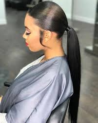 hair in low ponytail black girl weave - Google Search