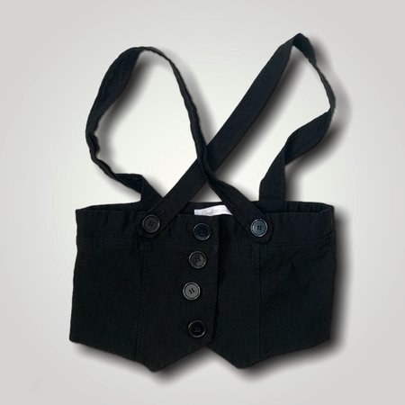 black button up underbust layering waistcoat vest