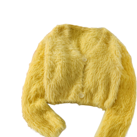 Yellow Fur Cardigan