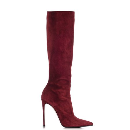 Le silla, Eva boots 120mm in burgundy suede