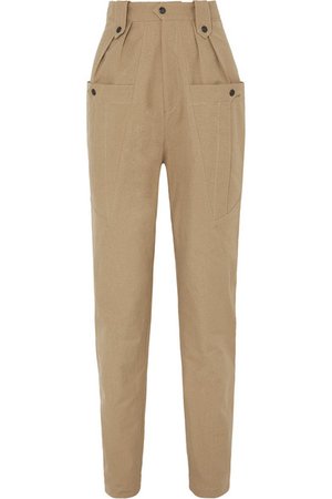 Isabel Marant | Yerris pleated cotton-twill tapered pants | NET-A-PORTER.COM