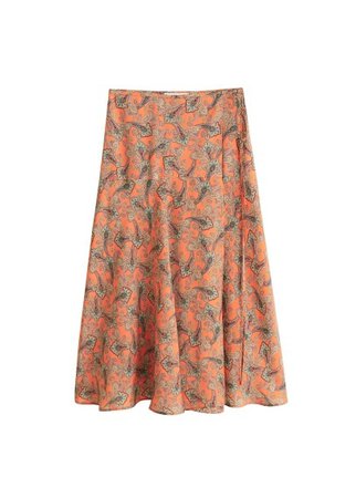 MANGO  Paisley patterned midi skirt