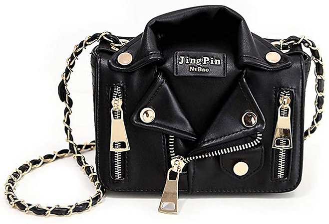 Sfly Women Chain Motorcycle Shoulder Rivet Jacket Bags Messenger Bag Leather Handbags for Girls Black,: Handbags: Amazon.com