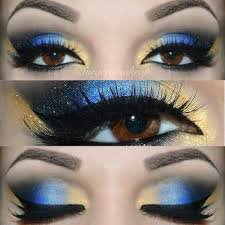 yellow and blue eye makeup - Google Search