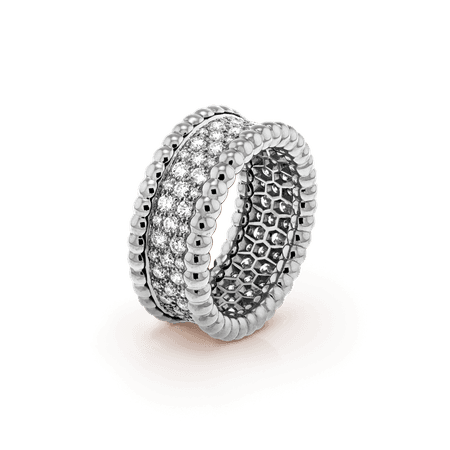 Van Cleef & Arpels, Perlée diamonds ring, 3 rows
