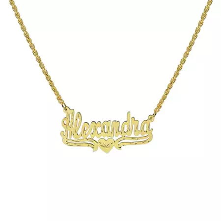 Nameplate Necklace with Heart - The M Jewelers