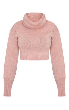 Blush Roll Neck Cropped Jumper | PrettyLittleThing