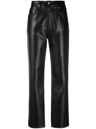 AGOLDE high-waisted leather trousers - FARFETCH