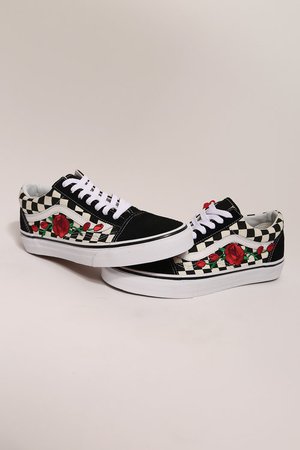 Rose and checkered vans