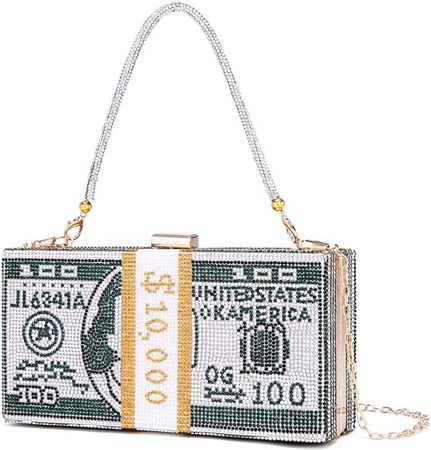 Covelin Dollar Clutch Purse for Women from, Rhinestone Evening Handbag Money Bag Green: Handbags: Amazon.com