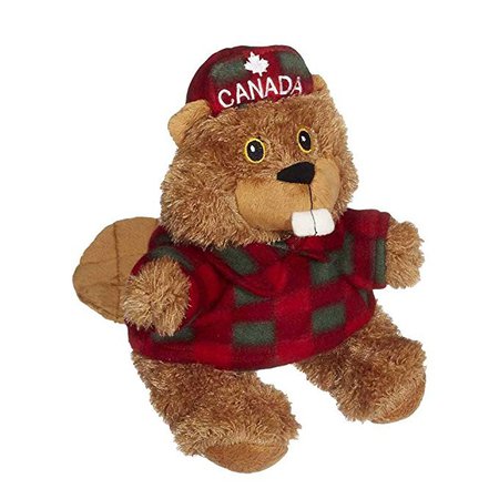 Plush Beaver in Lumberjack Shirt and Canada Maple Hat (8 inch), Animals & Figures - Amazon Canada