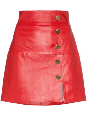 Skiim Lucy Leather Button Down Mini Skirt - Farfetch
